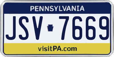 PA license plate JSV7669