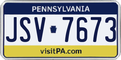 PA license plate JSV7673