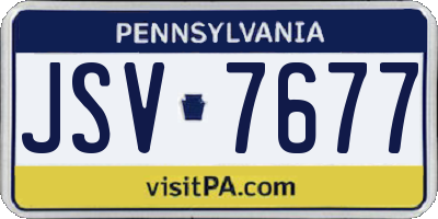 PA license plate JSV7677