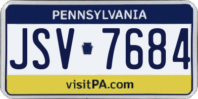 PA license plate JSV7684