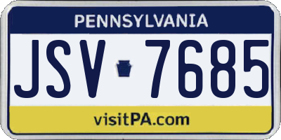 PA license plate JSV7685
