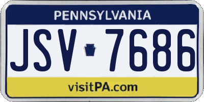 PA license plate JSV7686