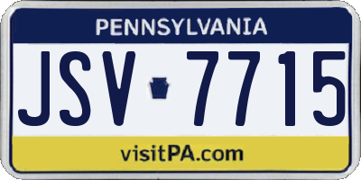 PA license plate JSV7715