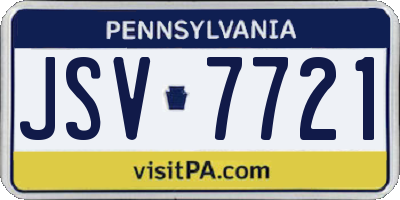 PA license plate JSV7721