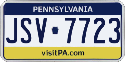 PA license plate JSV7723
