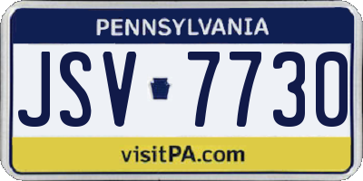 PA license plate JSV7730