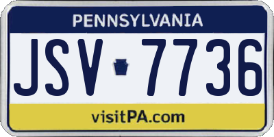 PA license plate JSV7736