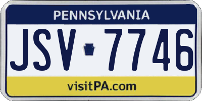 PA license plate JSV7746