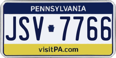 PA license plate JSV7766