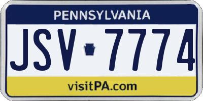PA license plate JSV7774