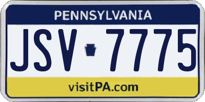 PA license plate JSV7775