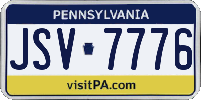 PA license plate JSV7776