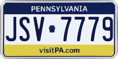PA license plate JSV7779