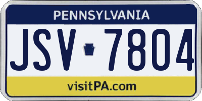 PA license plate JSV7804