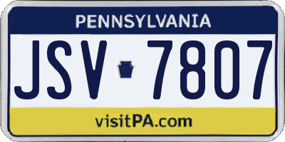 PA license plate JSV7807