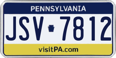 PA license plate JSV7812