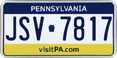 PA license plate JSV7817