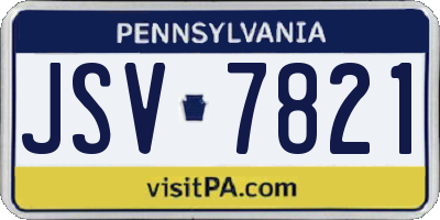 PA license plate JSV7821