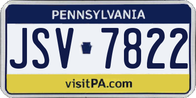 PA license plate JSV7822