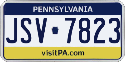 PA license plate JSV7823