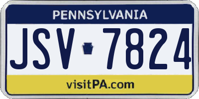 PA license plate JSV7824