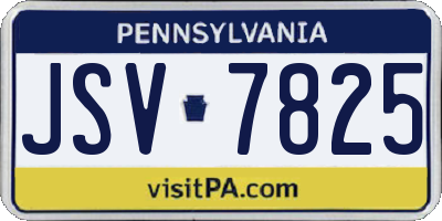 PA license plate JSV7825