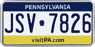 PA license plate JSV7826