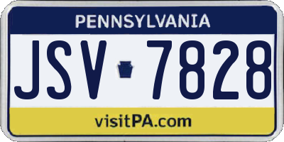 PA license plate JSV7828