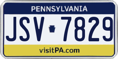 PA license plate JSV7829