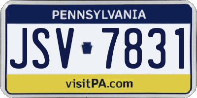 PA license plate JSV7831