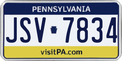 PA license plate JSV7834