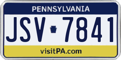 PA license plate JSV7841