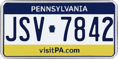 PA license plate JSV7842