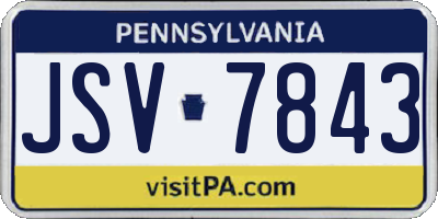 PA license plate JSV7843