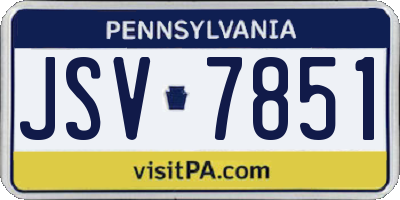 PA license plate JSV7851