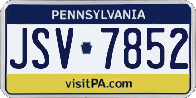 PA license plate JSV7852