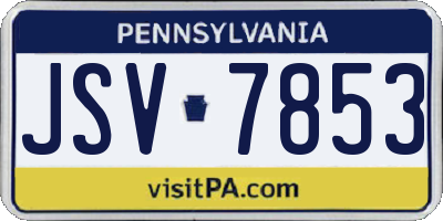 PA license plate JSV7853