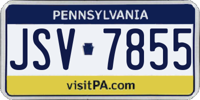 PA license plate JSV7855