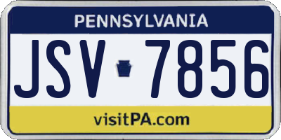 PA license plate JSV7856