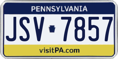 PA license plate JSV7857