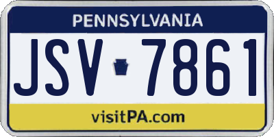 PA license plate JSV7861