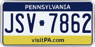 PA license plate JSV7862