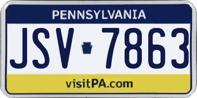 PA license plate JSV7863