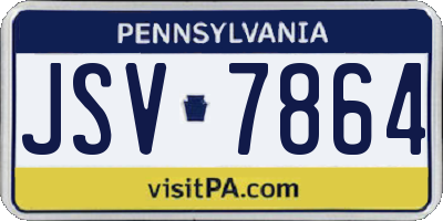 PA license plate JSV7864