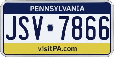 PA license plate JSV7866
