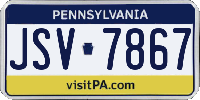 PA license plate JSV7867