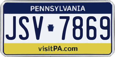 PA license plate JSV7869