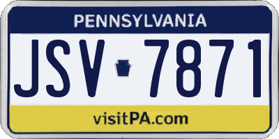 PA license plate JSV7871
