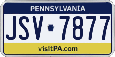 PA license plate JSV7877