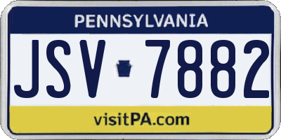 PA license plate JSV7882